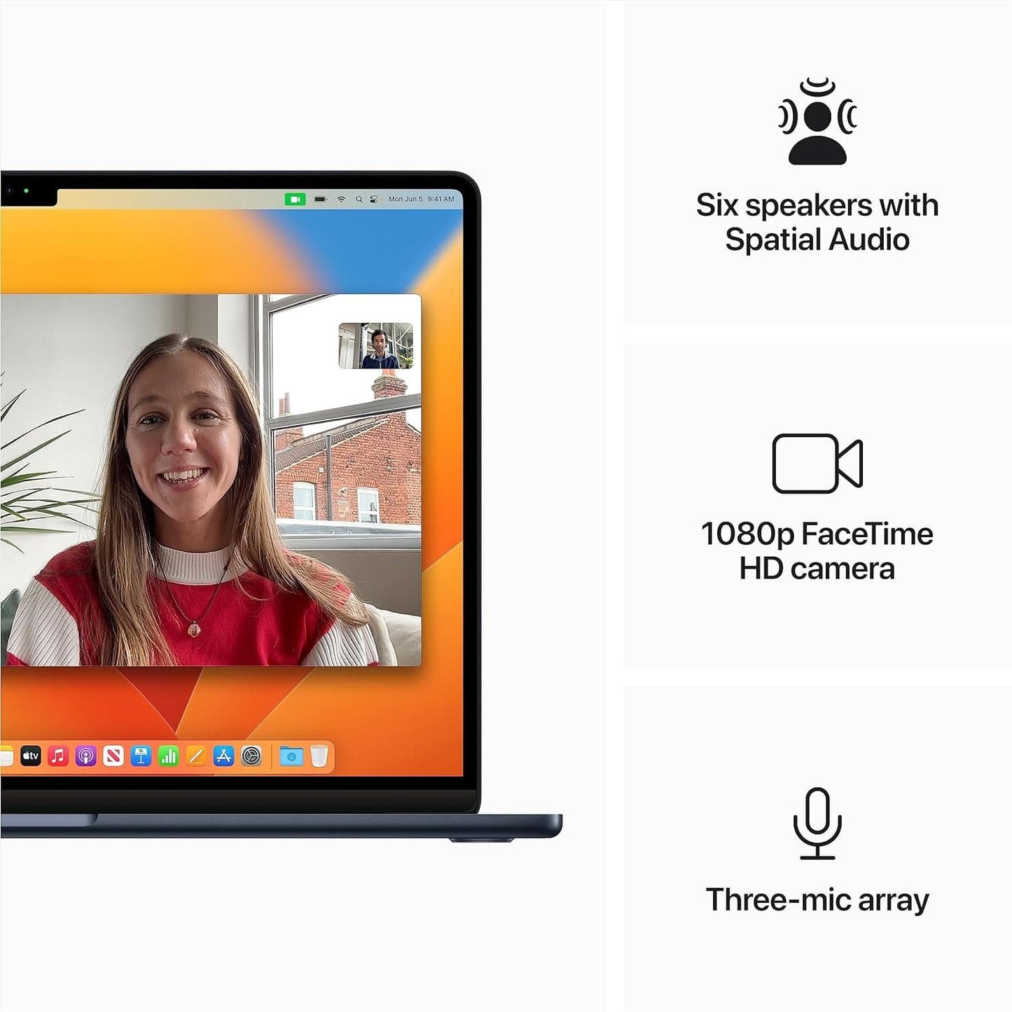Apple New MacBook Air 15" Apple M2 / 8GB / 256GB Apple MacBook Air 15.3" 2023 w/ Touch ID Midnight- M2 Chip/8C CPU/10C GPU/256GB SSD