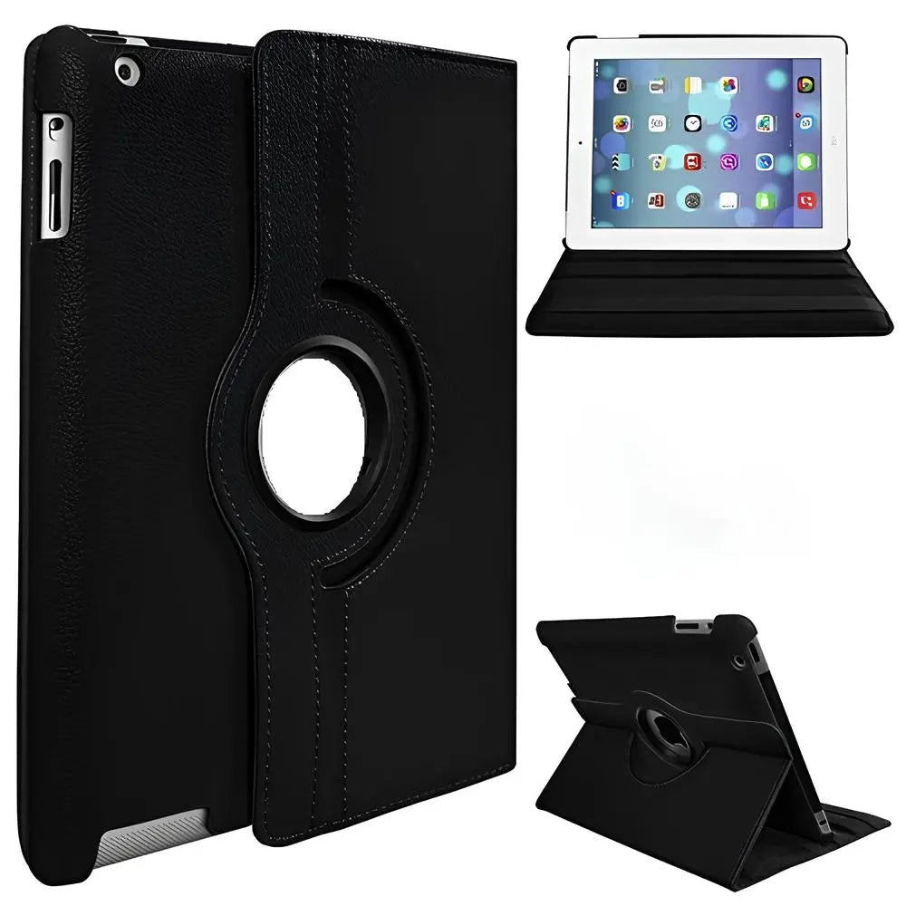 Apple iPad 360° Rotating Protective Case with Built-In Stand – Leather-Style Cover