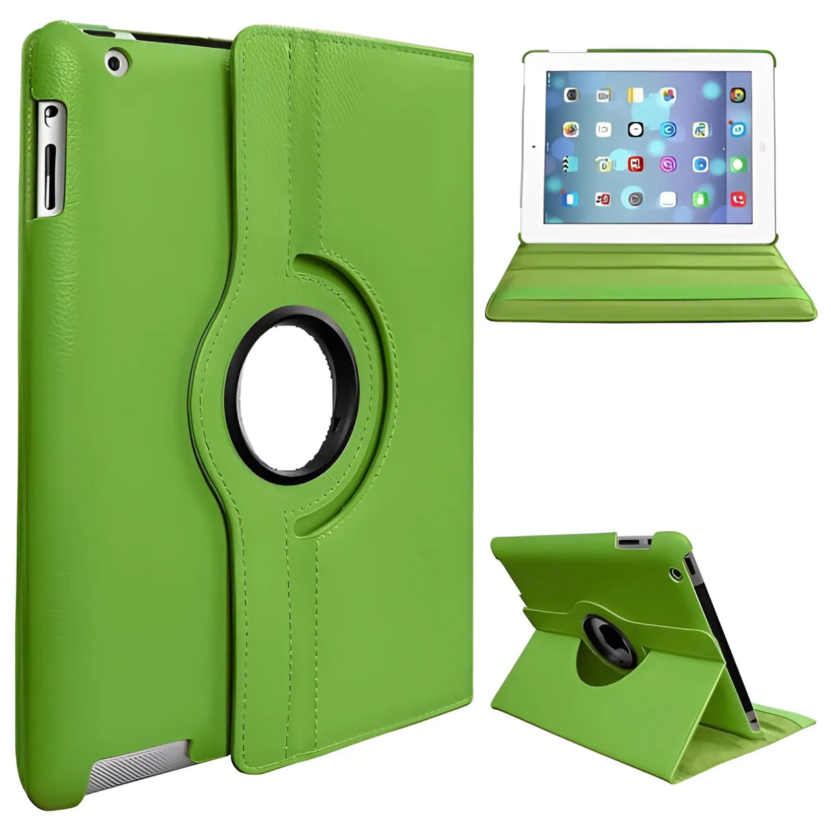 Apple iPad 360° Rotating Protective Case with Built-In Stand – Leather-Style Cover