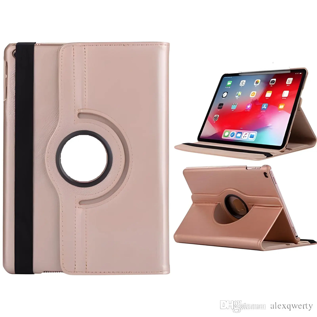 Apple iPad 360° Rotating Protective Case with Built-In Stand – Leather-Style Cover