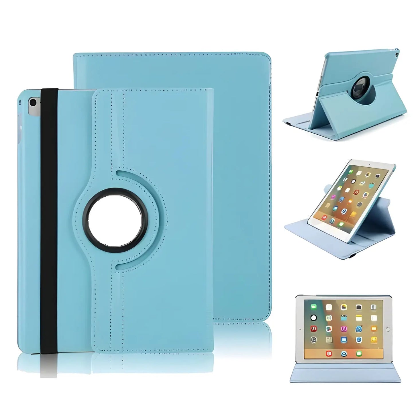 Apple iPad 360° Rotating Protective Case with Built-In Stand – Leather-Style Cover