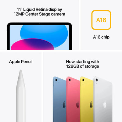 Apple Brand New 11.0 / A16 Chip / 128GB Apple iPad 11" 128GB A16 (11th Generation) with Wi-Fi 6