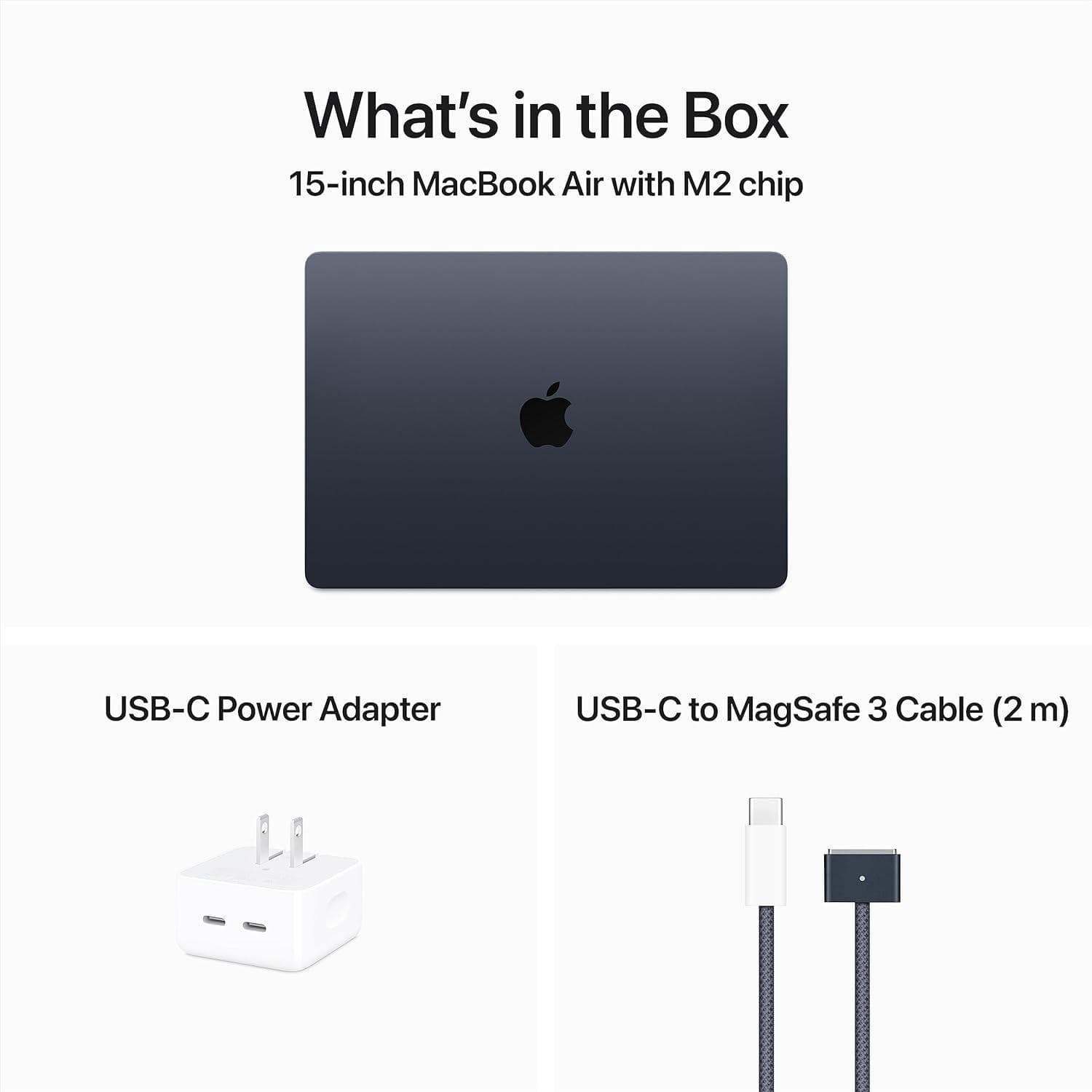 Apple New MacBook Air 15" Apple M2 / 8GB / 256GB Apple MacBook Air 15.3" 2023 w/ Touch ID Midnight- M2 Chip/8C CPU/10C GPU/256GB SSD